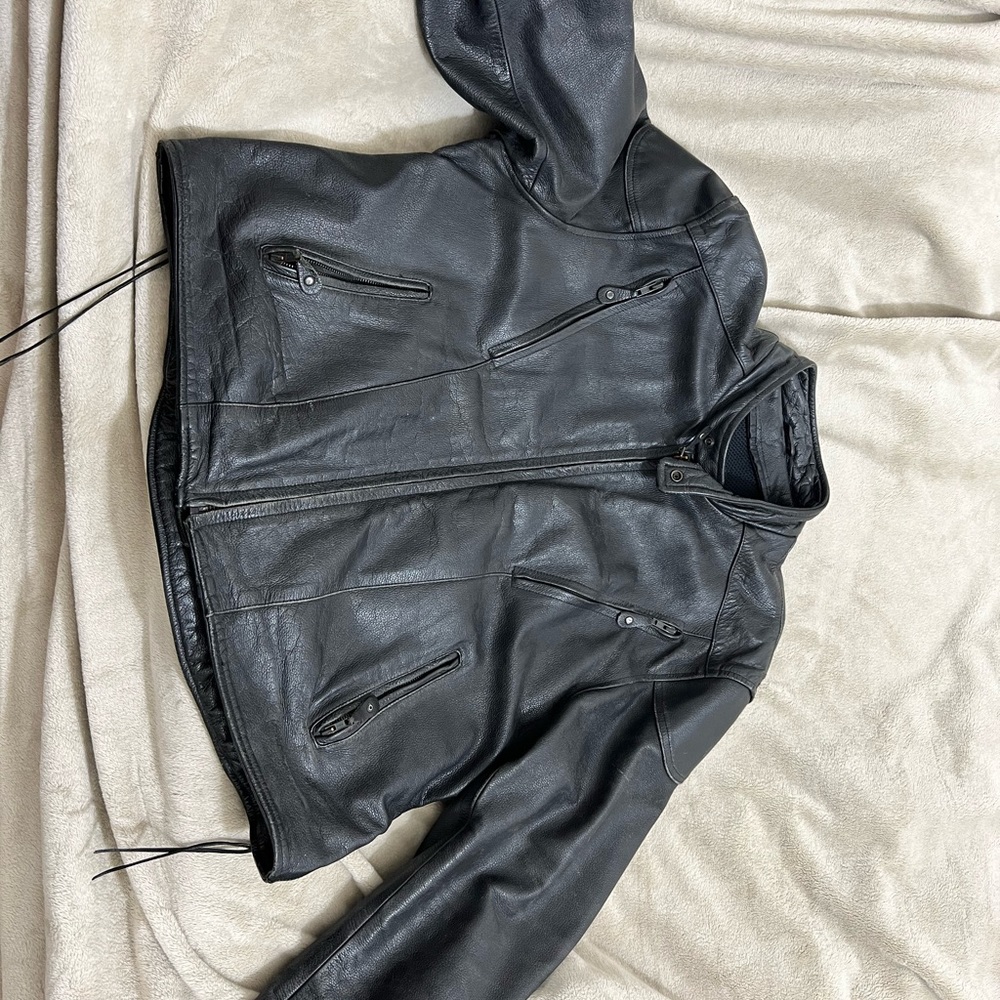 Leather riding jacket